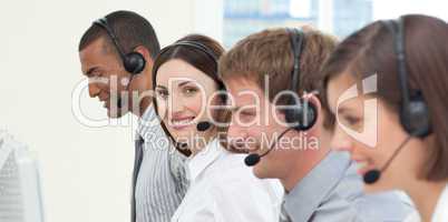 business people with headset on