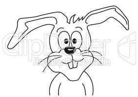 Easter bunny in black and white