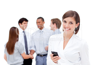 Young businesswoman with phone