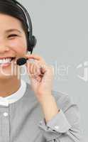 businesswoman with headset on