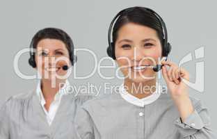 service agents with headset on