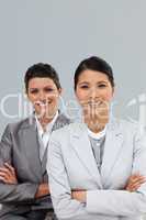 businesswomen with folded arms