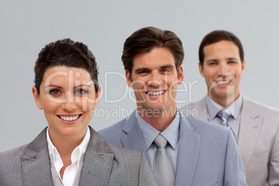 Confident Business team in a line