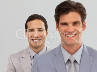 Two Business associates standing in a line