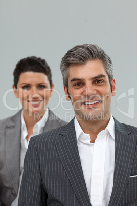 Business associates standing in a line
