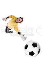 Goalkeeper in action