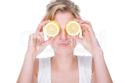 Woman with lemon