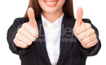 Close-up of thumbs up