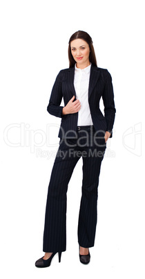 confident businesswoman standing