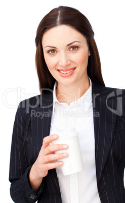 businesswoman dinking a coffee