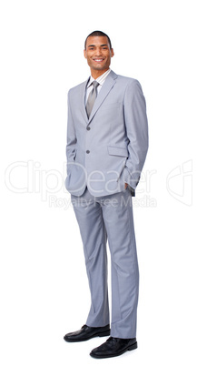 businessman with hands in pockets