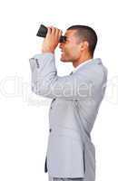 businessman using binoculars
