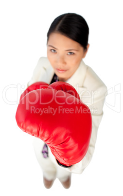 Woman boxing gloves