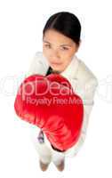 Woman boxing gloves