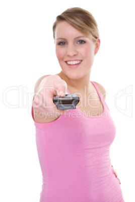 Woman With Remote Control