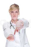 Doctor with open hand