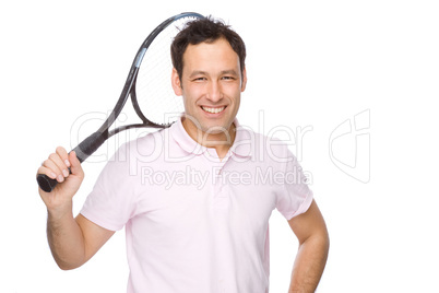 Man with tennis racket