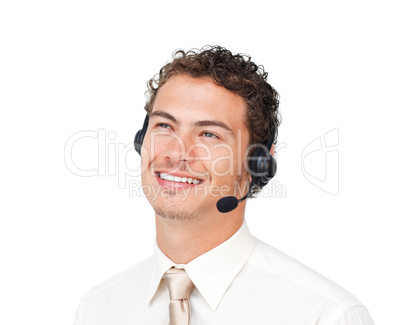 service agent with headset