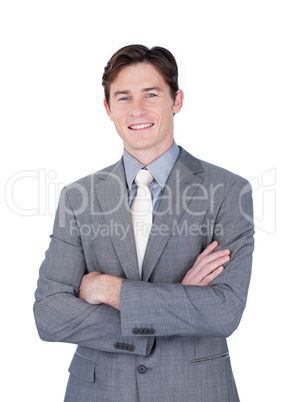 businessman standing with folded arms