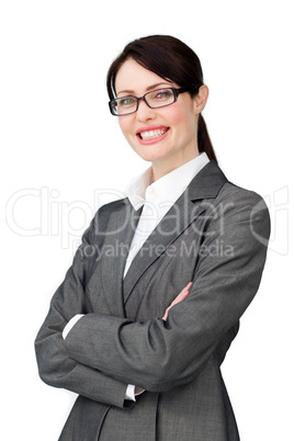 businesswoman wearing glasses