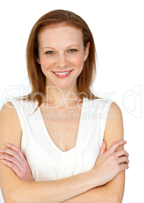 businesswoman with folded arms