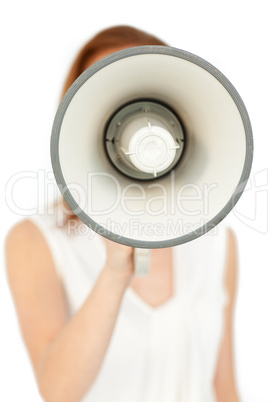 Focus on a megaphone