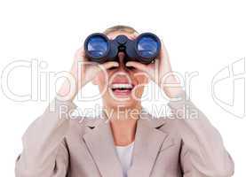 businesswoman with binocular