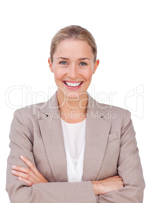 female executive with folded arms