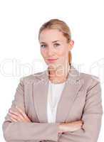 female executive with folded arms