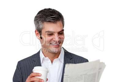 businessman drinking a coffee