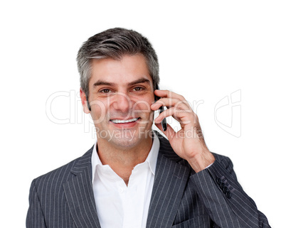 Elegant male executive on phone