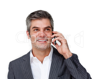 Charismatic businessman on phone