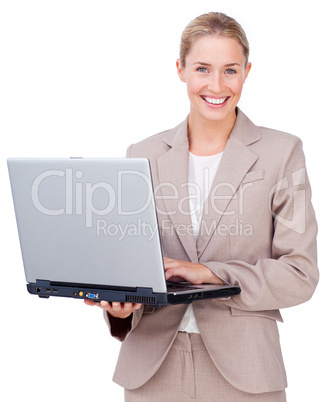 businesswoman using a laptop
