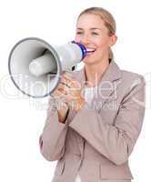 businesswoman with megaphone