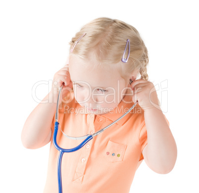 Little girl with sthetoscope