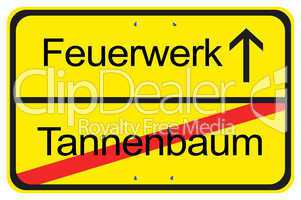 Verkehrsschild mit Silvester und Neujahrs Begriffen