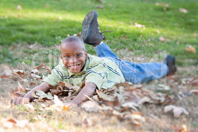 Young African American Boy in the Park