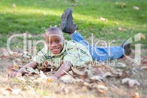 Young African American Boy in the Park