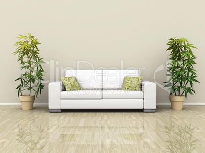 Sofa with plants