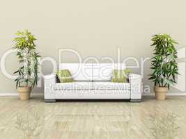 Sofa with plants
