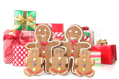 Gingerbread Family at Christmas Time