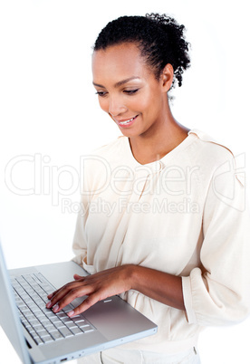 businesswoman using a laptop