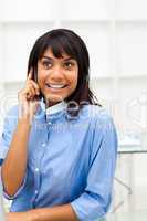 ethnic businesswoman on phone