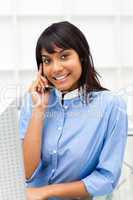 ethnic businesswoman on phone