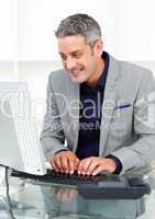 businessman working at a computer