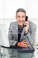 businessman on phone at his desk