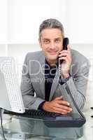 businessman on phone at his desk