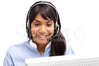 customer service using headset