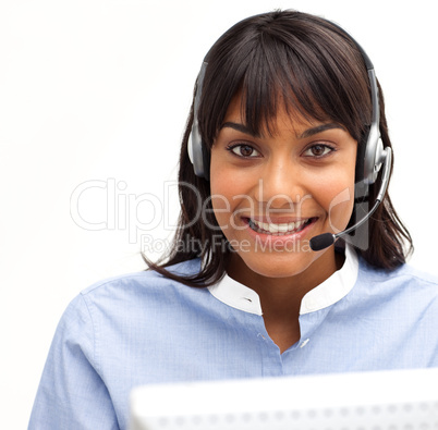 customer service using headset