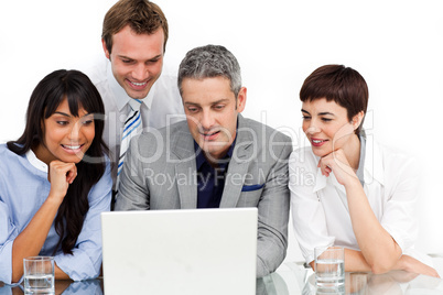business team using a laptop